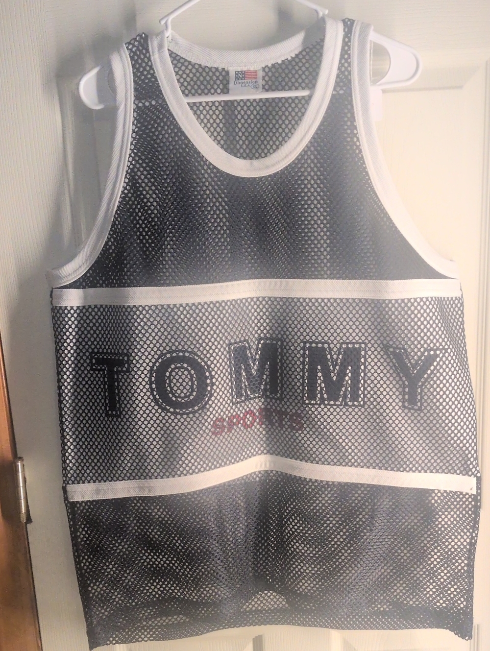 Tommy Hilfiger Blue Mesh Athletic Tank with White Trim